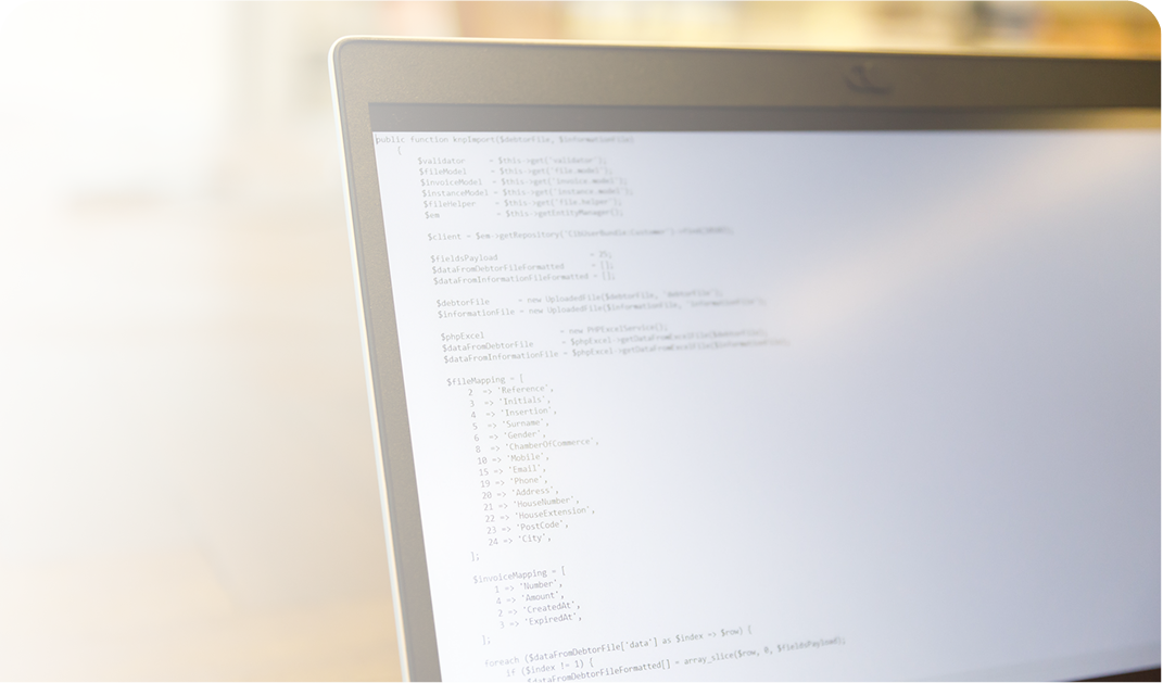 Code op een laptop scherm